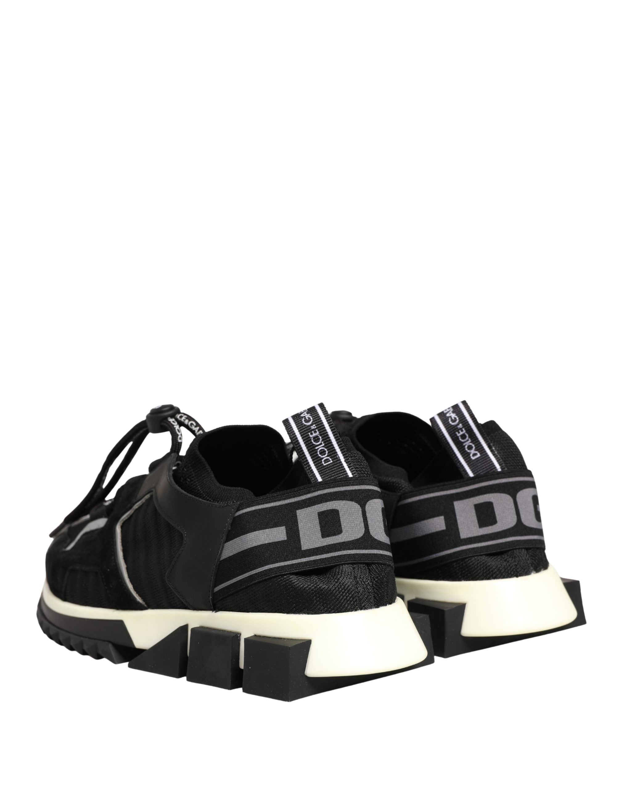 Chaussures de trekking Dolce & Gabbana Sorrento en mesh noir, baskets sportives élégantes pour homme.