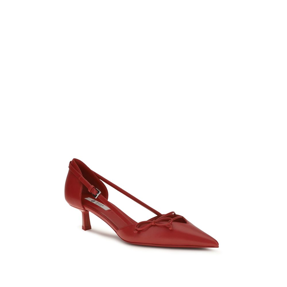Escarpins à talons hauts Prada en cuir de chèvre multicolore, élégants et sophistiqués, pour femme.