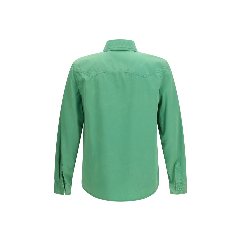 Chemise à manches courtes Versace Bicolor en coton, design élégant avec motifs distinctifs, pour un look sophistiqué.