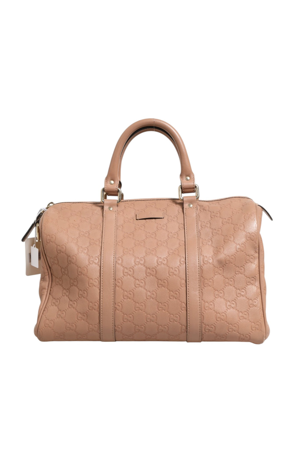 Sac à main Gucci Joy Boston en cuir noir avec logo Gucci en or et poignées en cuir pour un style élégant et sophistiqué.