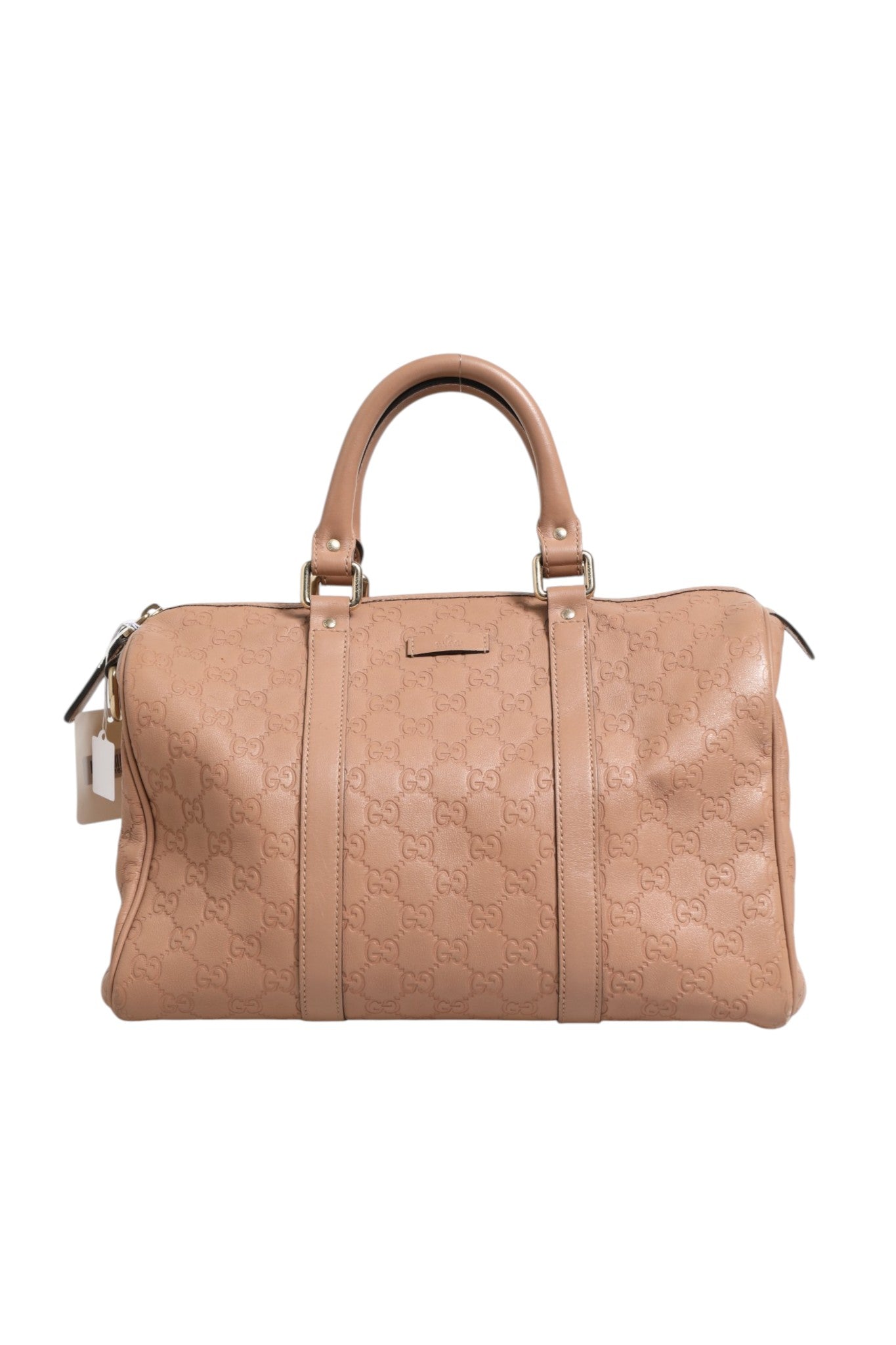 Sac à main Gucci Joy Boston en cuir noir avec logo Gucci en or et poignées en cuir pour un style élégant et sophistiqué.