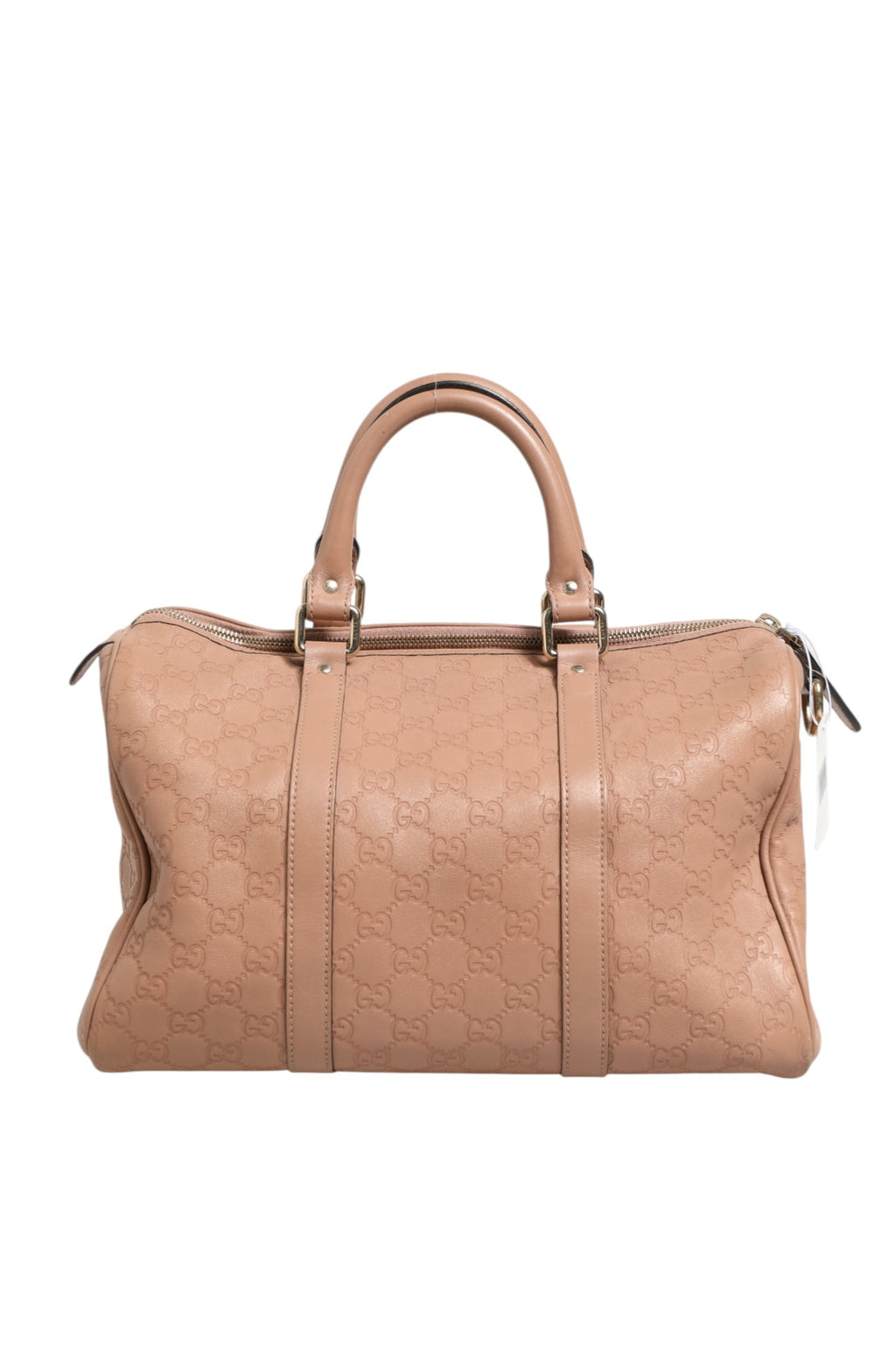Sac Gucci Joy Boston en cuir avec logo emblématique, poignée en cuir et détails dorés, élégant et spacieux.