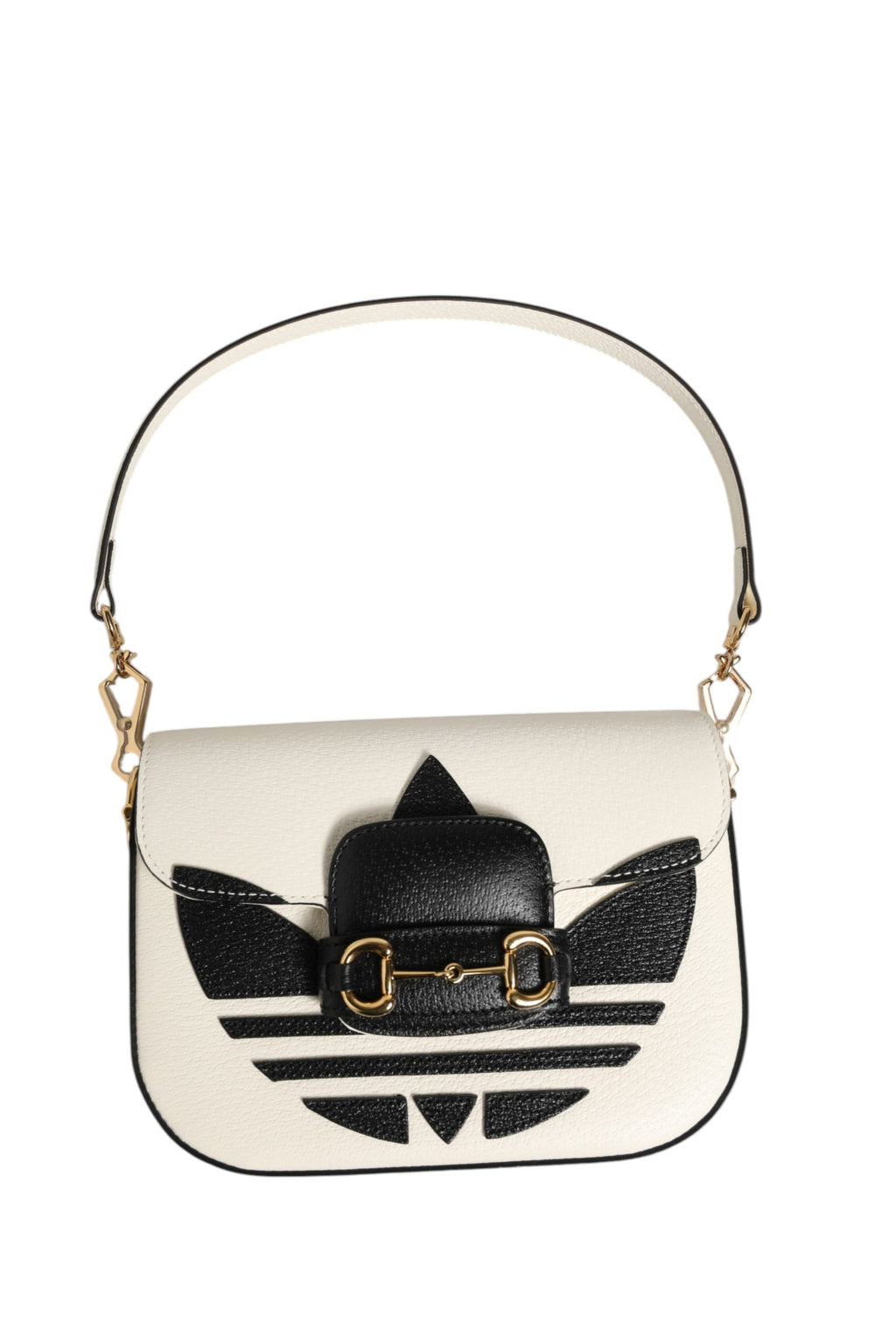 Sac à bandoulière Gucci x Adidas Horsebit 1955 Mini, en cuir avec logo et détails dorés, pour un style chic et moderne.
