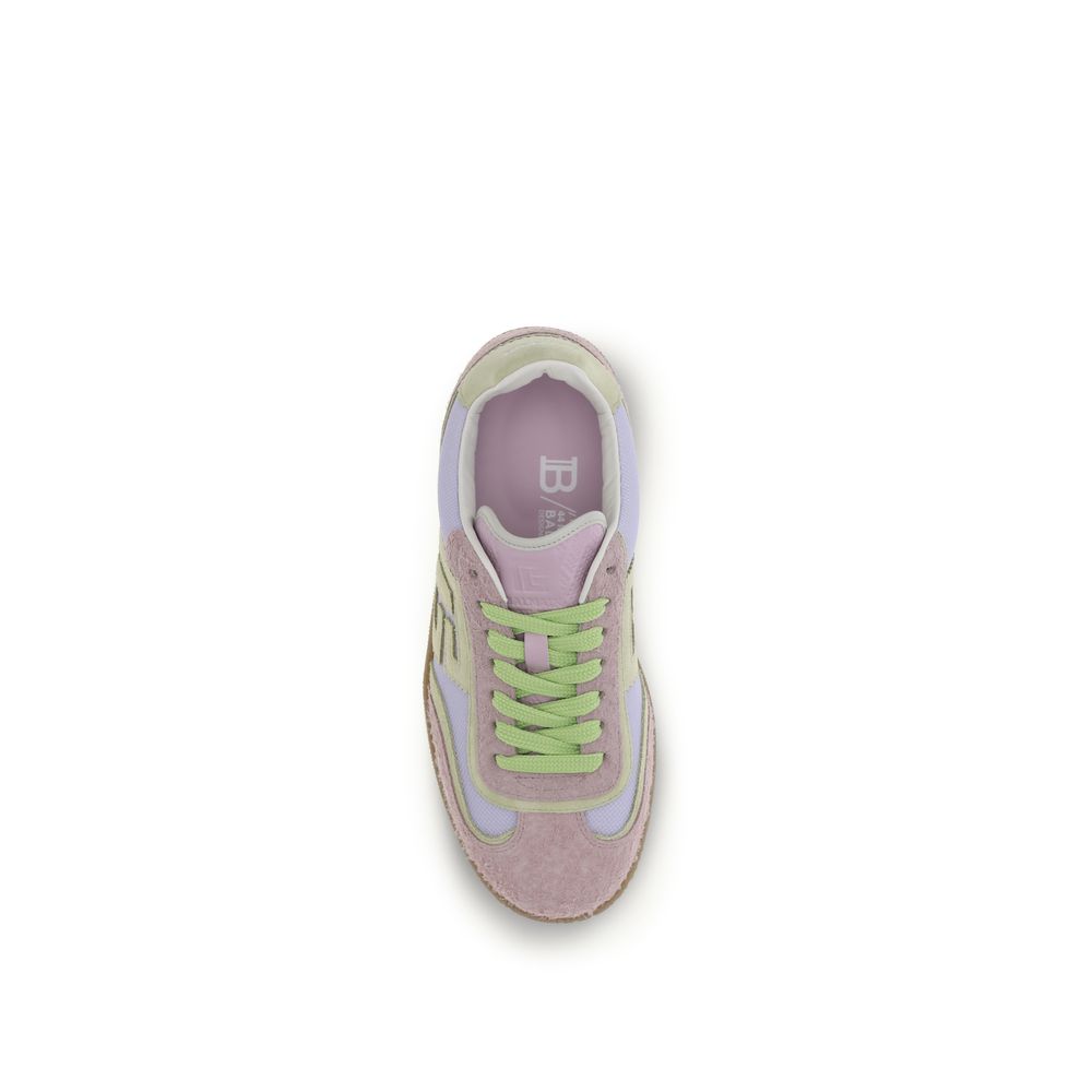 Sneakers Balmain Bos Taurus en cuir de veau multicolore, style athlétique, avec design moderne et détails colorés.
