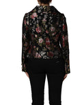 Veste blazer Dolce & Gabbana en brocart fleuri multicolore, avec motif floral élégant et détails sophistiqués.
