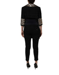 Manteau Dolce & Gabbana en brocart noir à un seul bouton, veste chic et élégante pour femmes.
