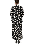 Pyjama deux pièces Dolce & Gabbana à pois noir et blanc, vêtement de nuit élégant avec haut et pantalon confortables.