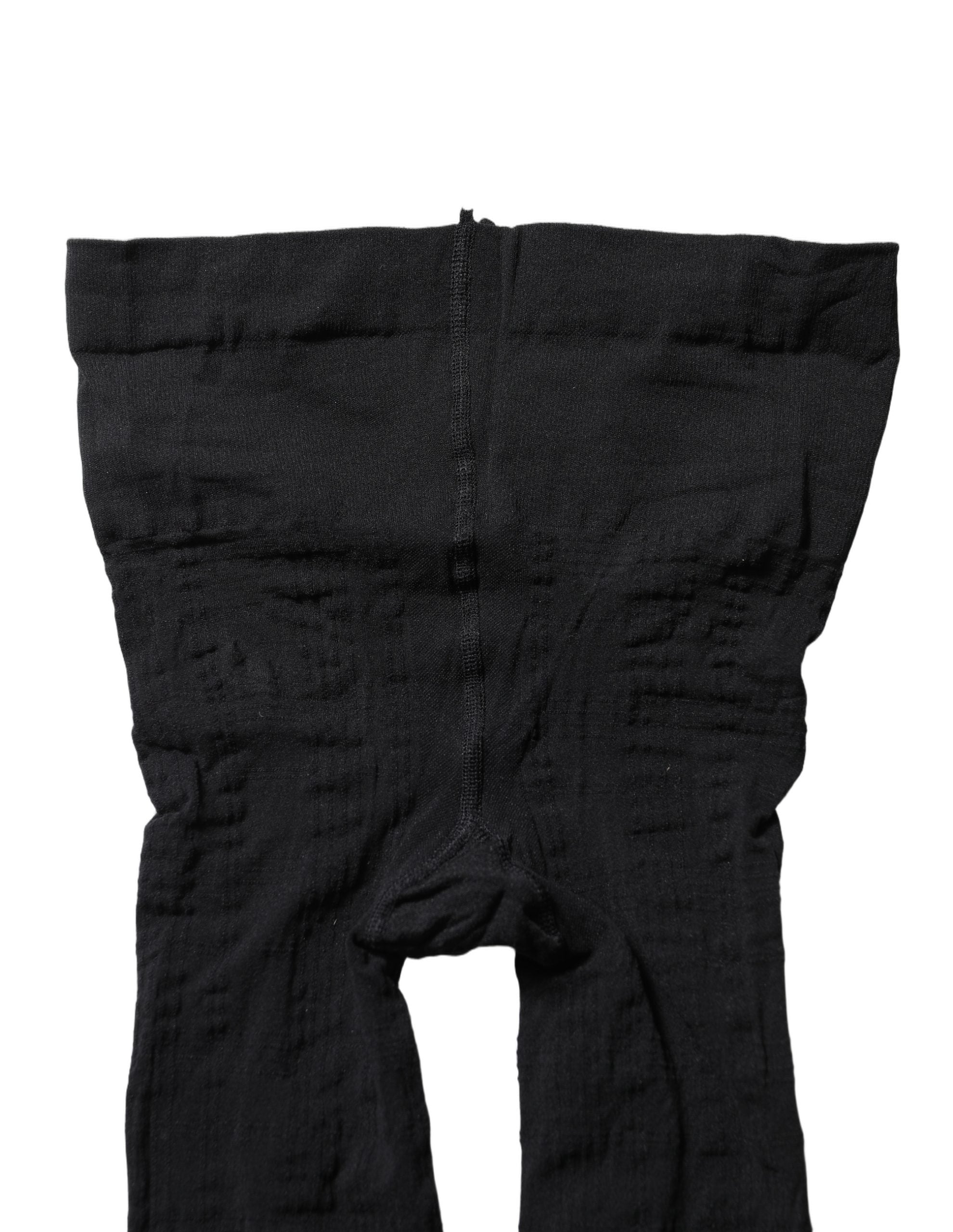 Collants en nylon noir Dolce & Gabbana avec motif tartan, collants élégants et confortables pour femme.