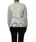 Pull-over cardigan en maille verte Dolce & Gabbana à boutons, manches longues et coupe classique.