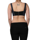 Brassière corset en denim noir Dolce & Gabbana, haut court en coton avec détails ajustés et style élégant.
