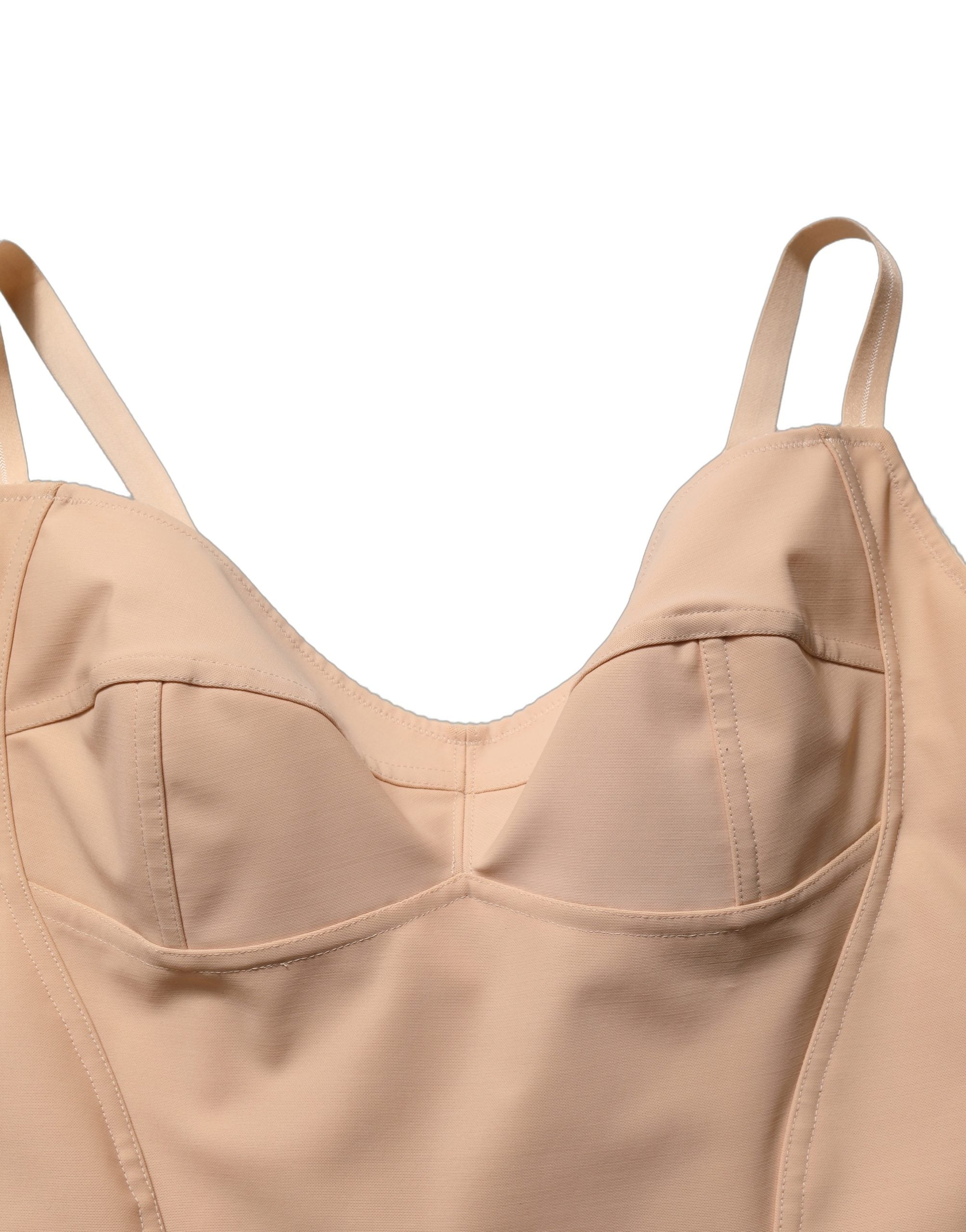 Body shaper en nylon nude de Dolce & Gabbana, combishort ajusté pour le corps entier, élégant et confortable.