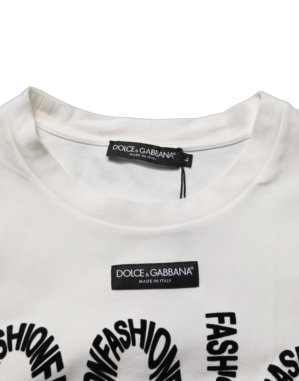 T-shirt sans manches en coton blanc avec graphique Dolce & Gabbana, vêtement décontracté pour homme.