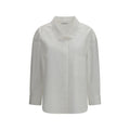 Chemise blanche en coton de la marque Givenchy, vue en détail, avec col et boutons élégants.