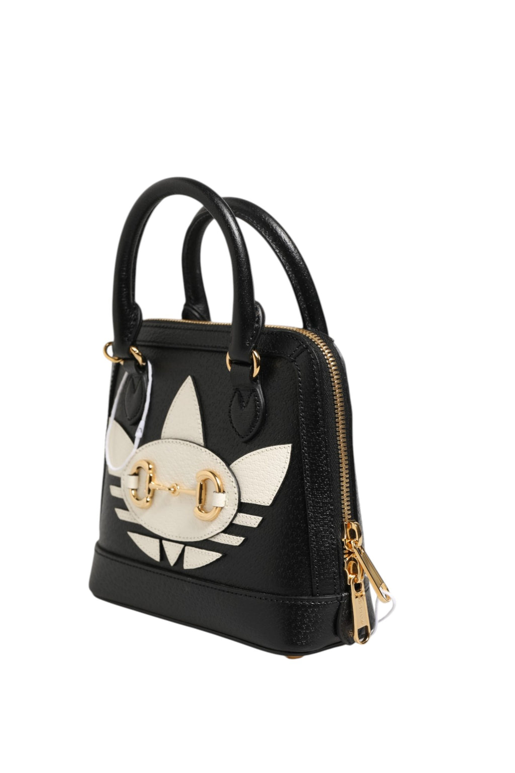 Mini sac Gucci x Adidas Horsebit 1955, sac à main en cuir avec détails dorés et logo, idéal pour un style élégant.