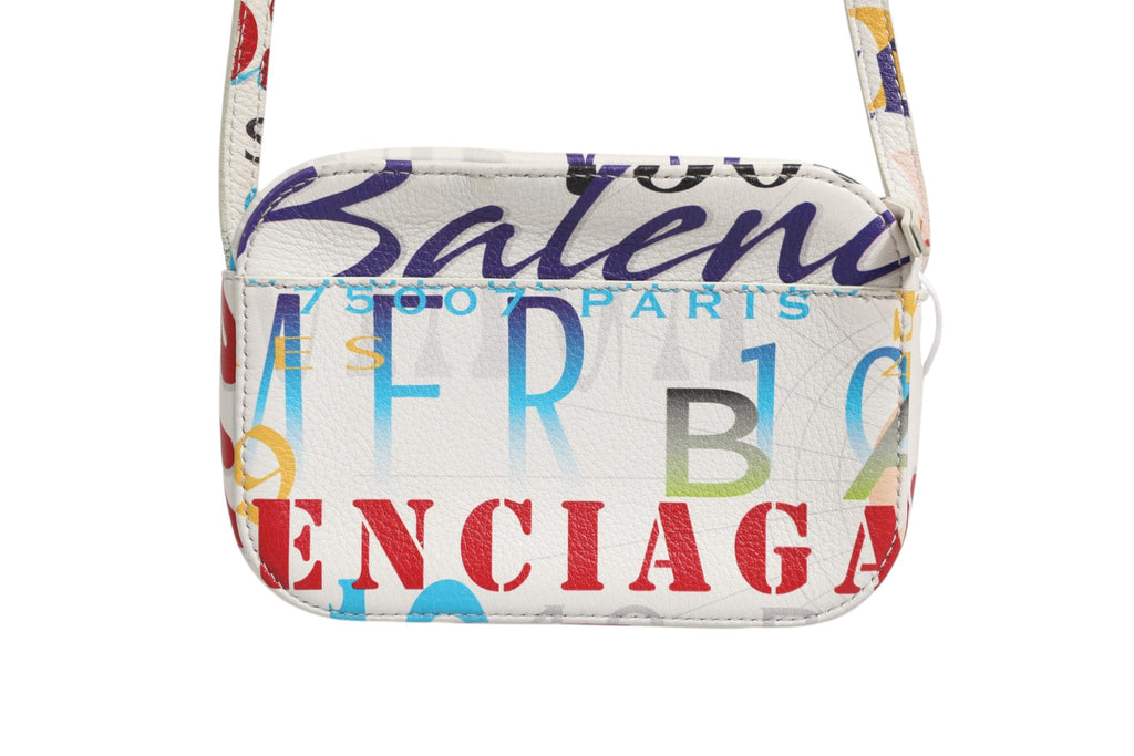 Sac à main Balenciaga Mini City en cuir blanc avec imprimé graffiti, petit et élégant, pour femme.