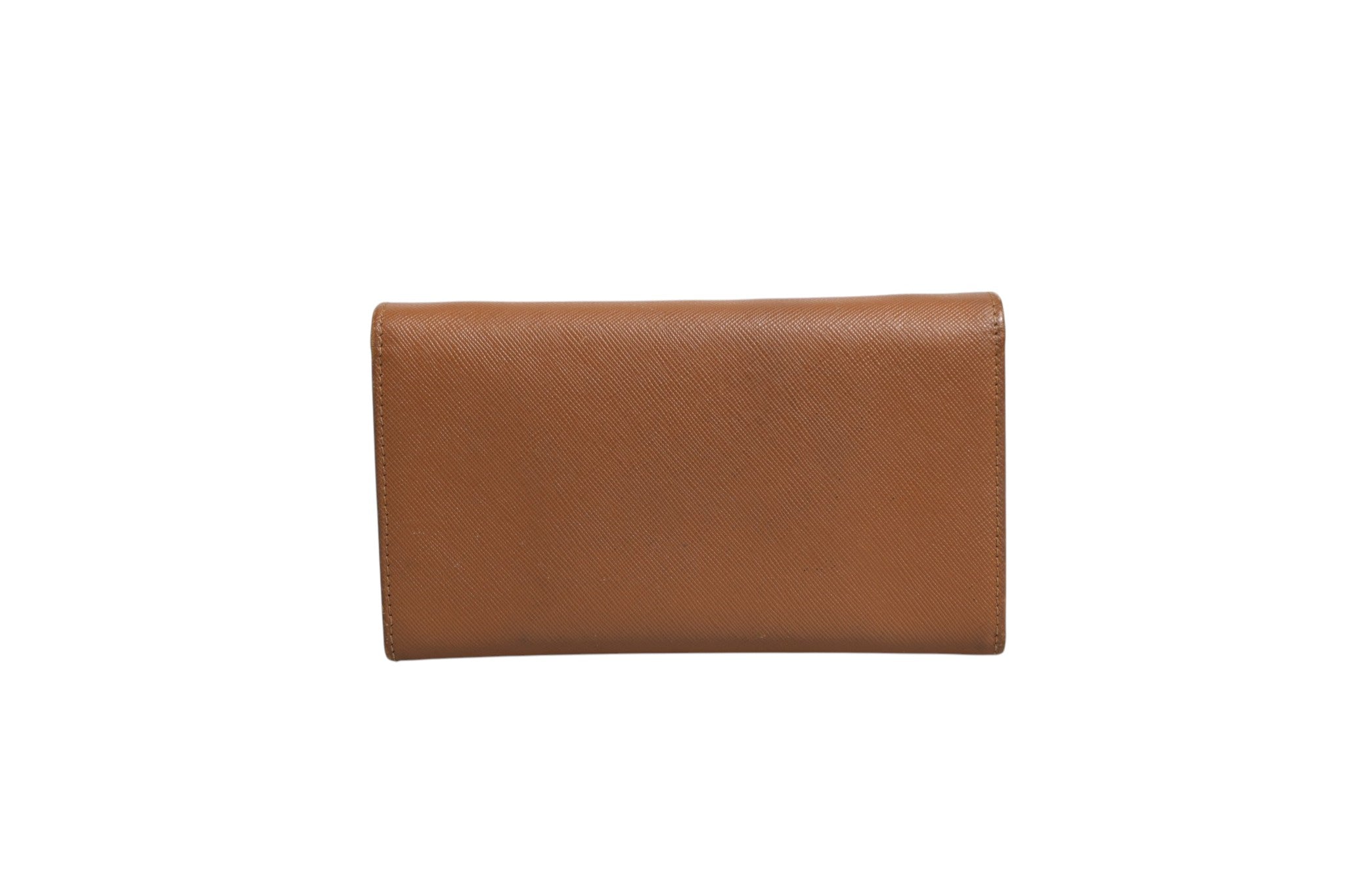 Sangle de portefeuille Prada marron et or, en cuir et métal, avec boucle élégante, pour sac à main ou portefeuille.