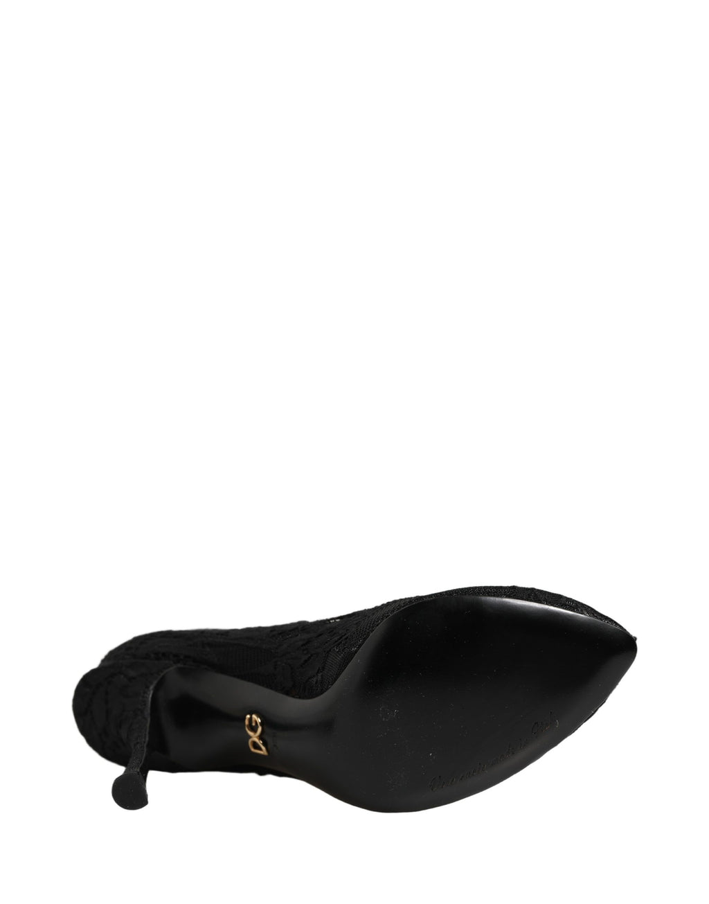 Chaussures Dolce & Gabbana Taormina en dentelle noire, bottines élégantes avec talon pour femmes.