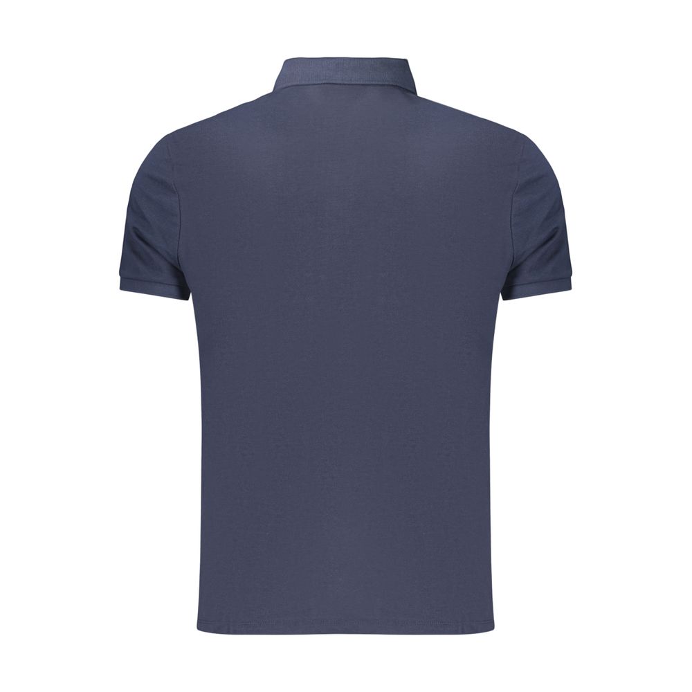 Chemise polo homme en coton bleu de Calvin Klein, vue de face, avec col classique et logo discret sur la poitrine.
