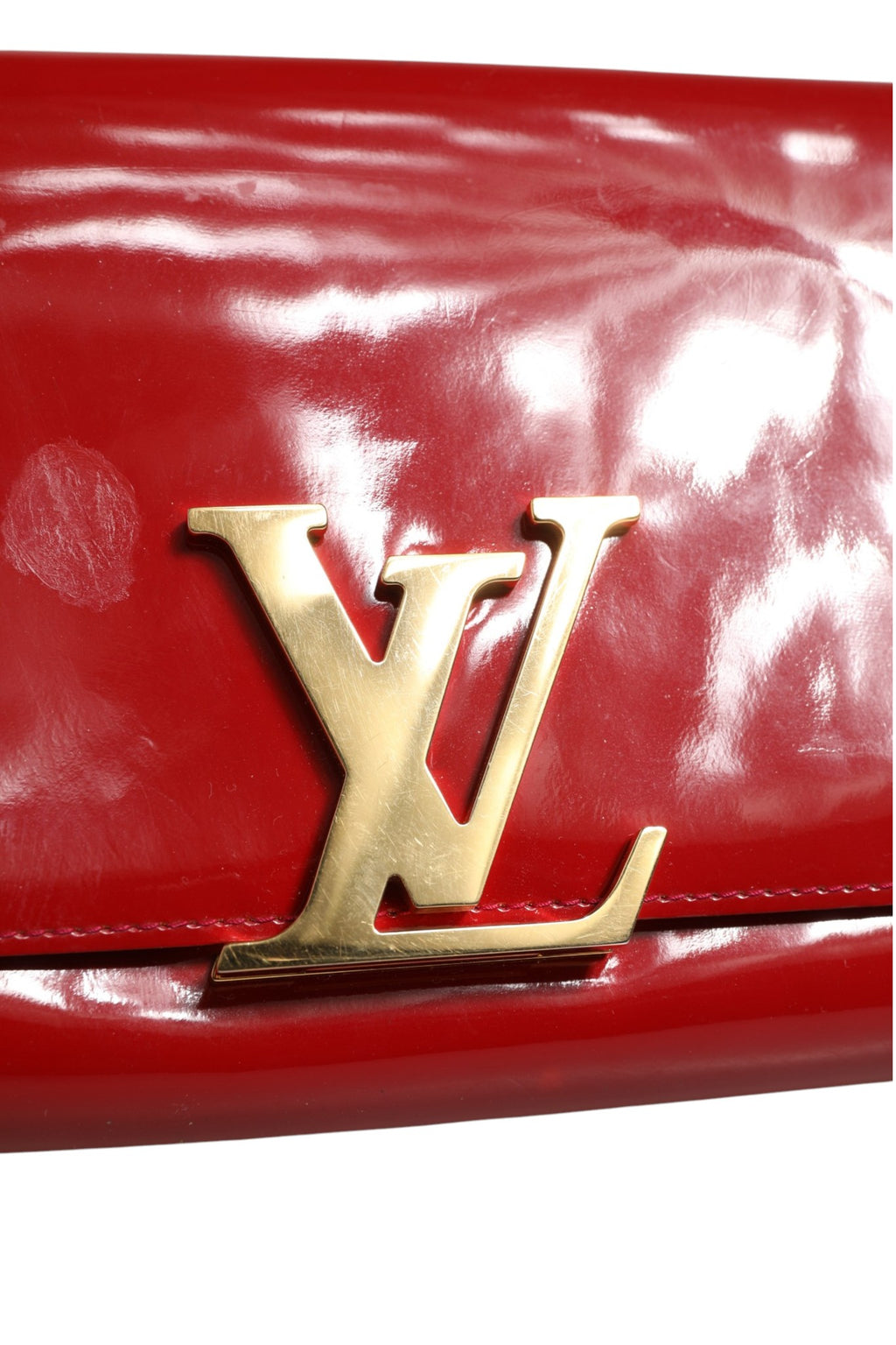 Louis Vuitton Louise PM Red Patent-Leder Wallet On Chain