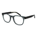 Lunettes en acétate gris Tommy Hilfiger avec monture élégante, visibles sur fond clair, pour un style sophistiqué.