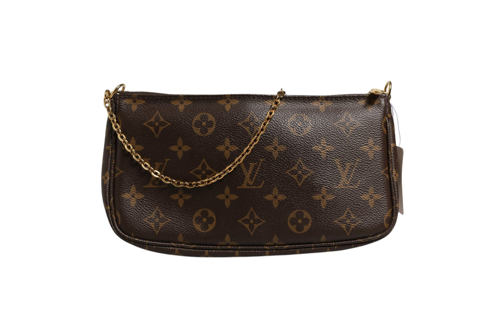 Pochette Accessoires Monogram Multi de Louis Vuitton, sac à bandoulière avec motif monogramme, détails en cuir et chaîne dorée.