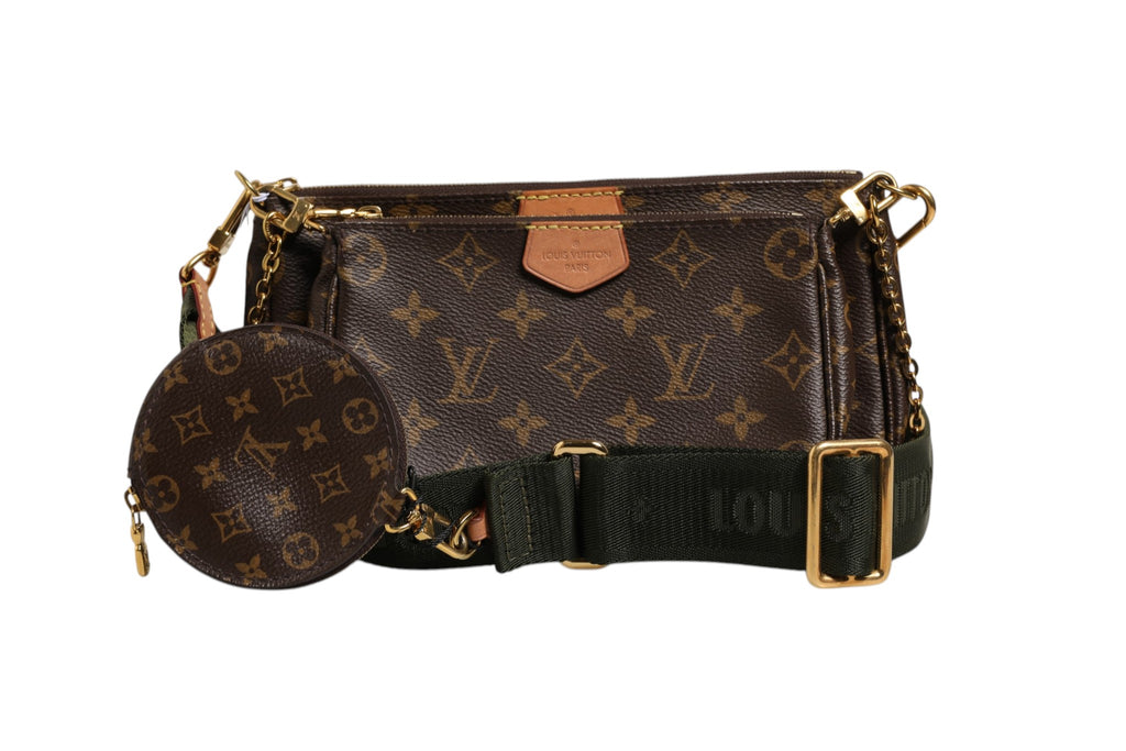 Pochette Accessoires Monogram Multi de Louis Vuitton avec bandoulière et compartiments, élégante et pratique pour le quotidien.