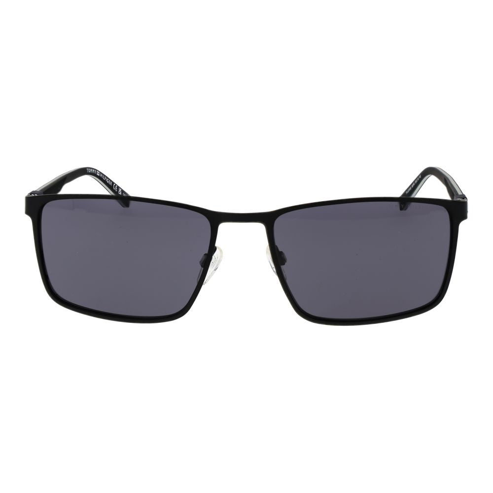Lunettes de soleil en métal noires Tommy Hilfiger avec monture élégante et design moderne.
