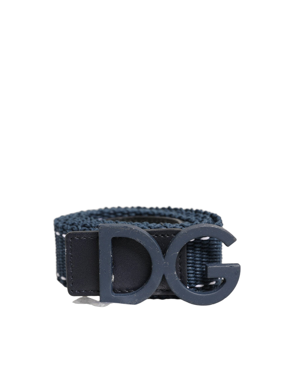 Dolce & Gabbana Blue Cotton Canvas DG Logo Metal Buckle Belt