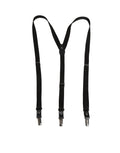 Dolce & Gabbana Black Cotton Leather Elastic Y-back Metal Clips Suspender
