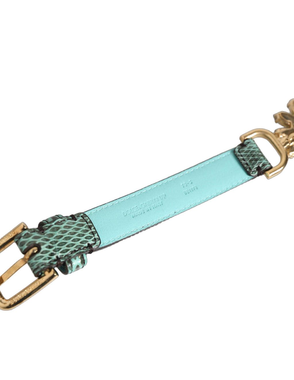 Dolce & Gabbana Green Leather Daisy Crystal Embellished Waist Belt