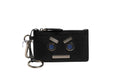 Porte-monnaie Fendi Vitello Liberty avec studs, en cuir Ardesia, pour clés et petites monnaies, style élégant et sophistiqué.