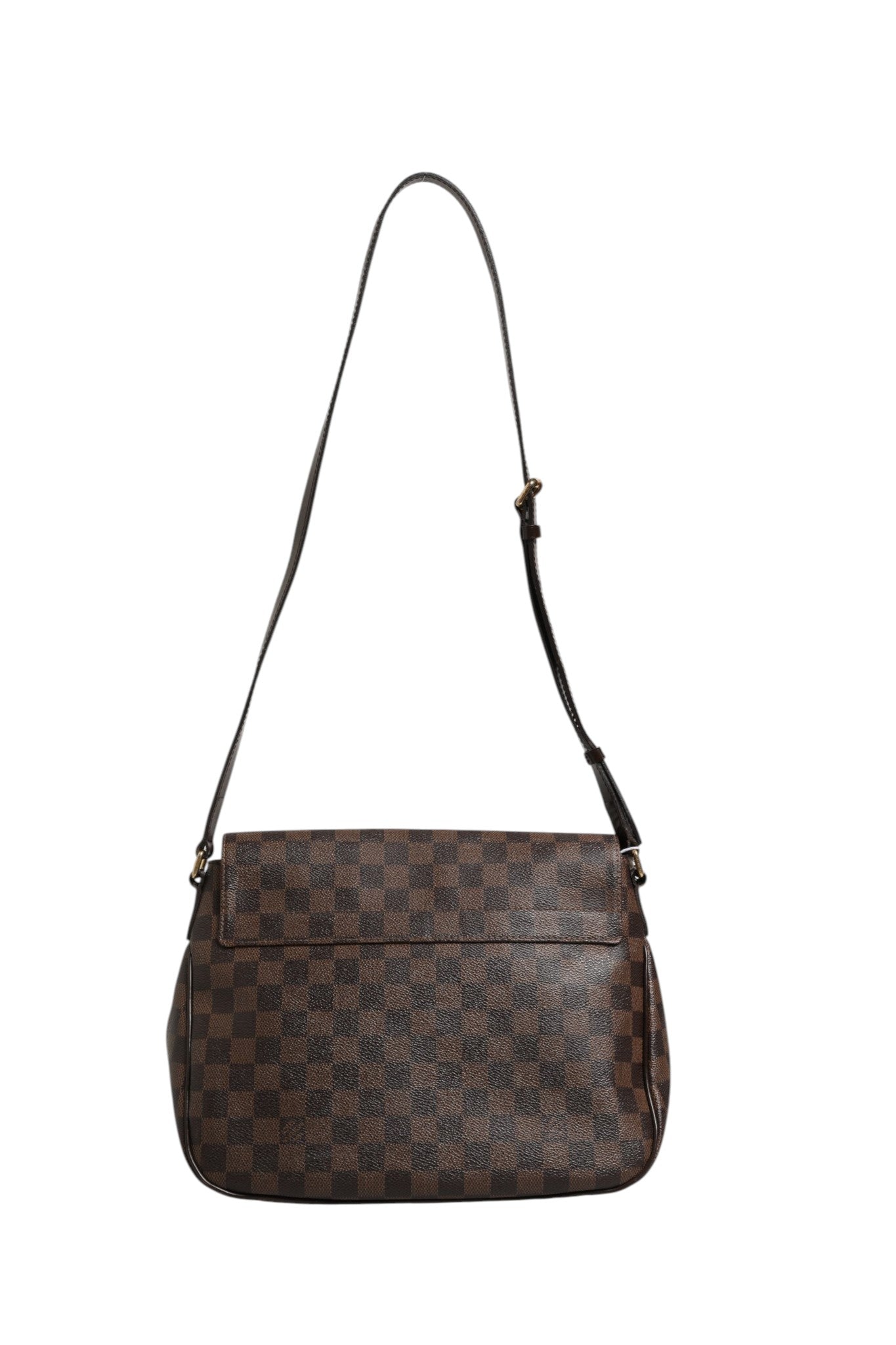 Sac bandoulière Louis Vuitton Damier Ebene Rosebery avec détails en cuir et logo, vue de face.