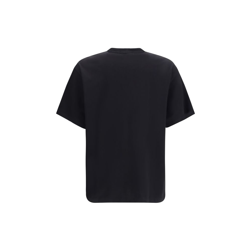 T-shirt noir en coton de la marque Versace Jeans, coupe classique avec logo visible sur la poitrine.
