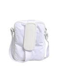 Sac à bandoulière homme Dolce & Gabbana blanc avec plaque logo, design élégant et style moderne visible sur l'image.