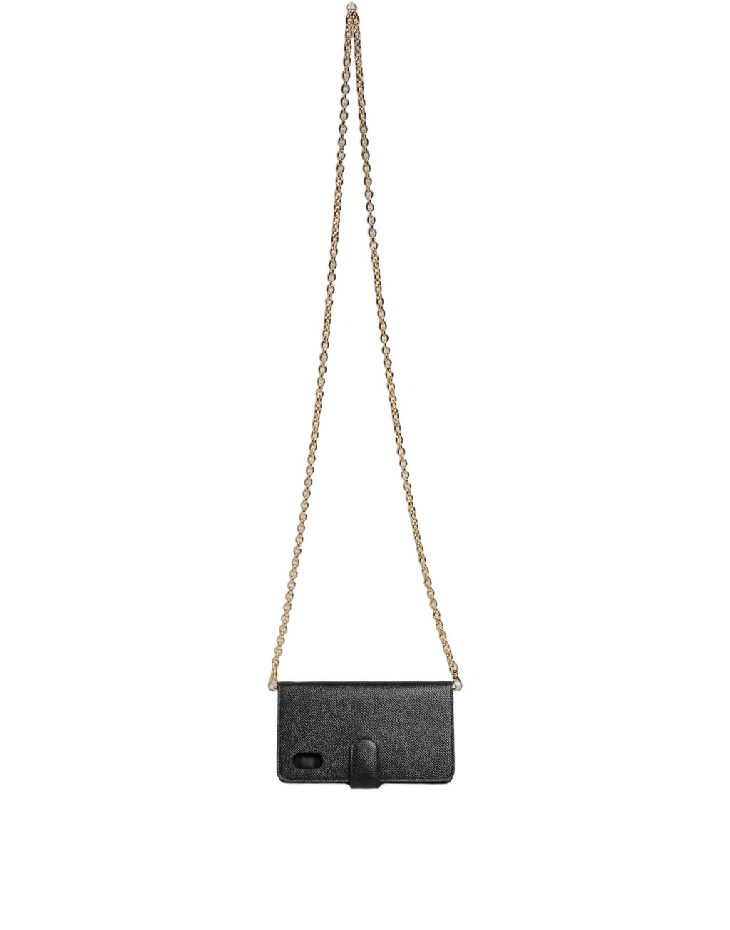 Coque à rabat Dolce & Gabbana en cuir de veau noir pour iPhone X et XS, élégante protection pour smartphone.