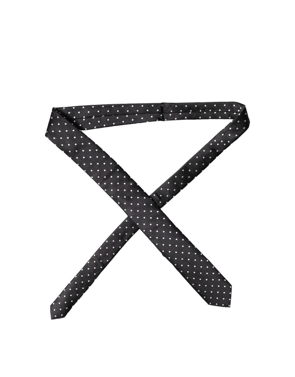 Dolce & Gabbana Black White Polka Dots Silk Adjustable Men Necktie Tie