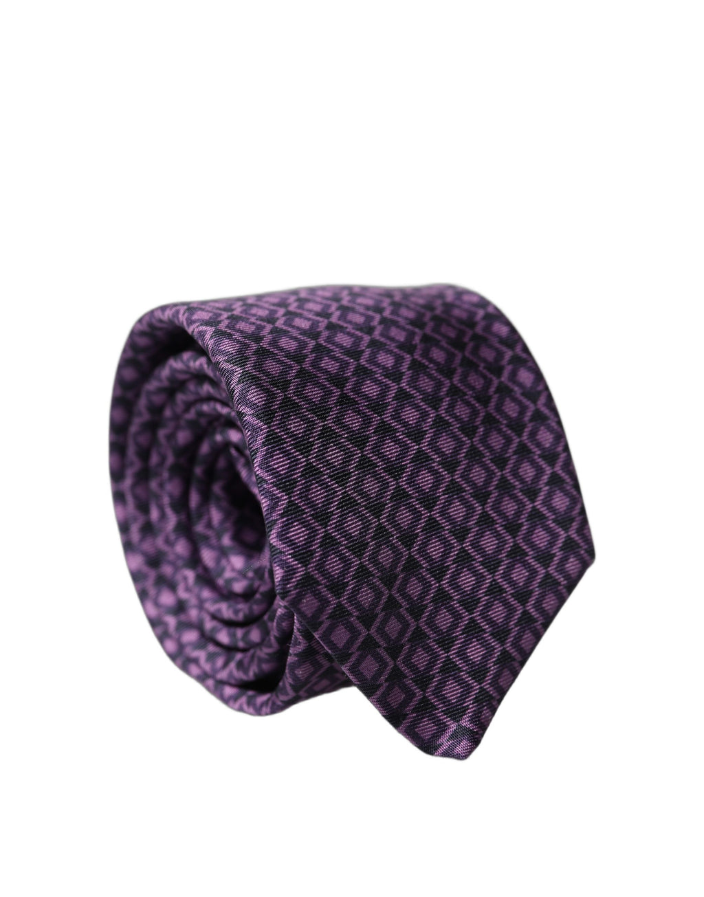 Dolce & Gabbana Purple Patterned 100% Silk Adjustable Men Necktie Tie