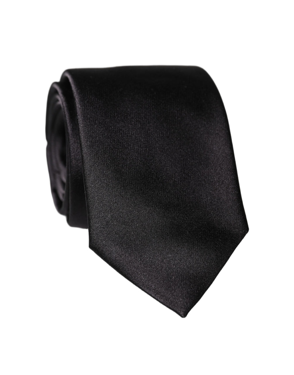 Dolce & Gabbana Black Solid 100% Silk Adjustable Men Tied Necktie Tie