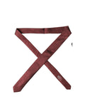 Dolce & Gabbana Burgundy Geometric Silk Adjustable Men Tied Necktie Tie