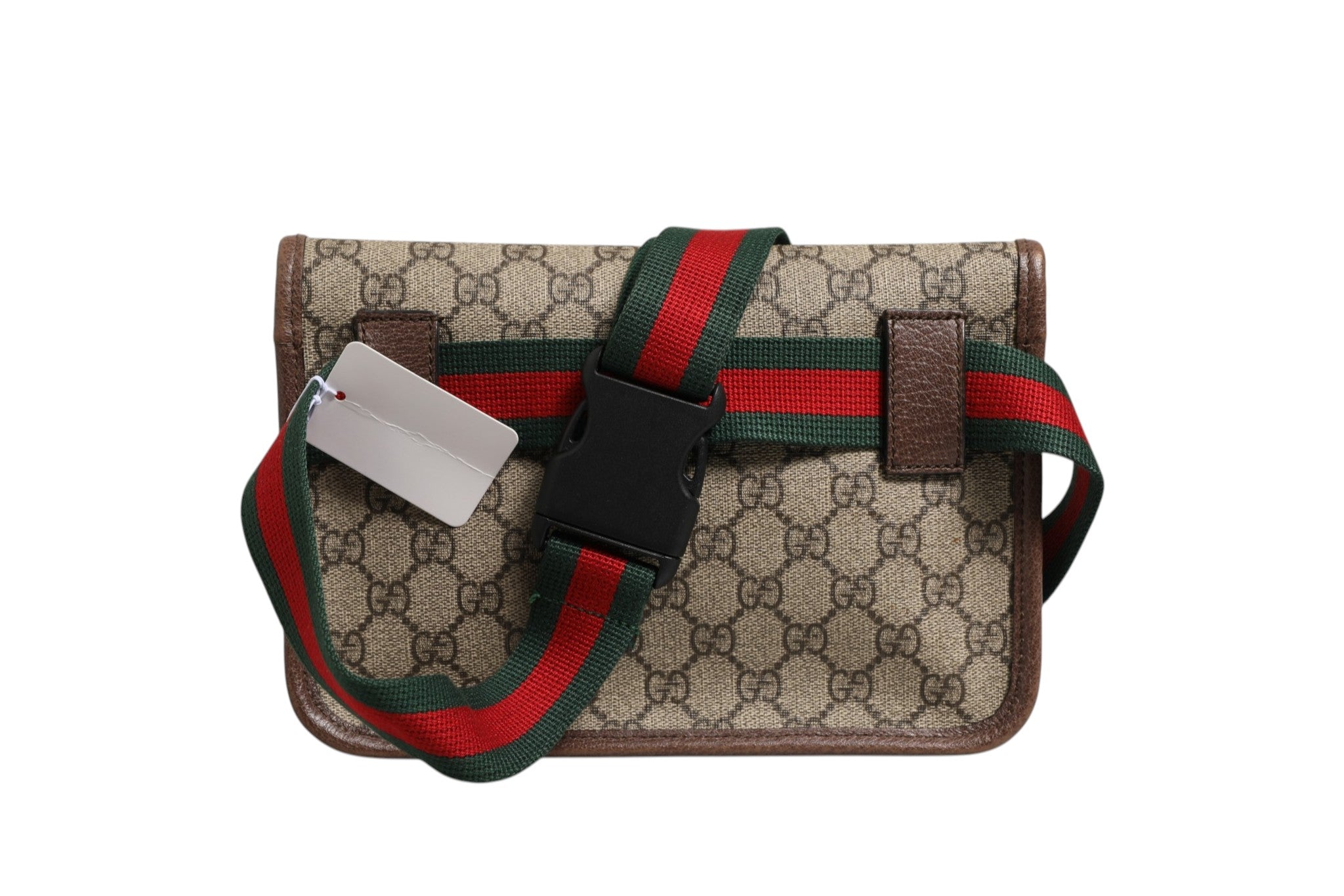 Sac banane Gucci Supreme Monogram Neo Vintage Web avec logo emblématique et bandoulière en toile imprimée.