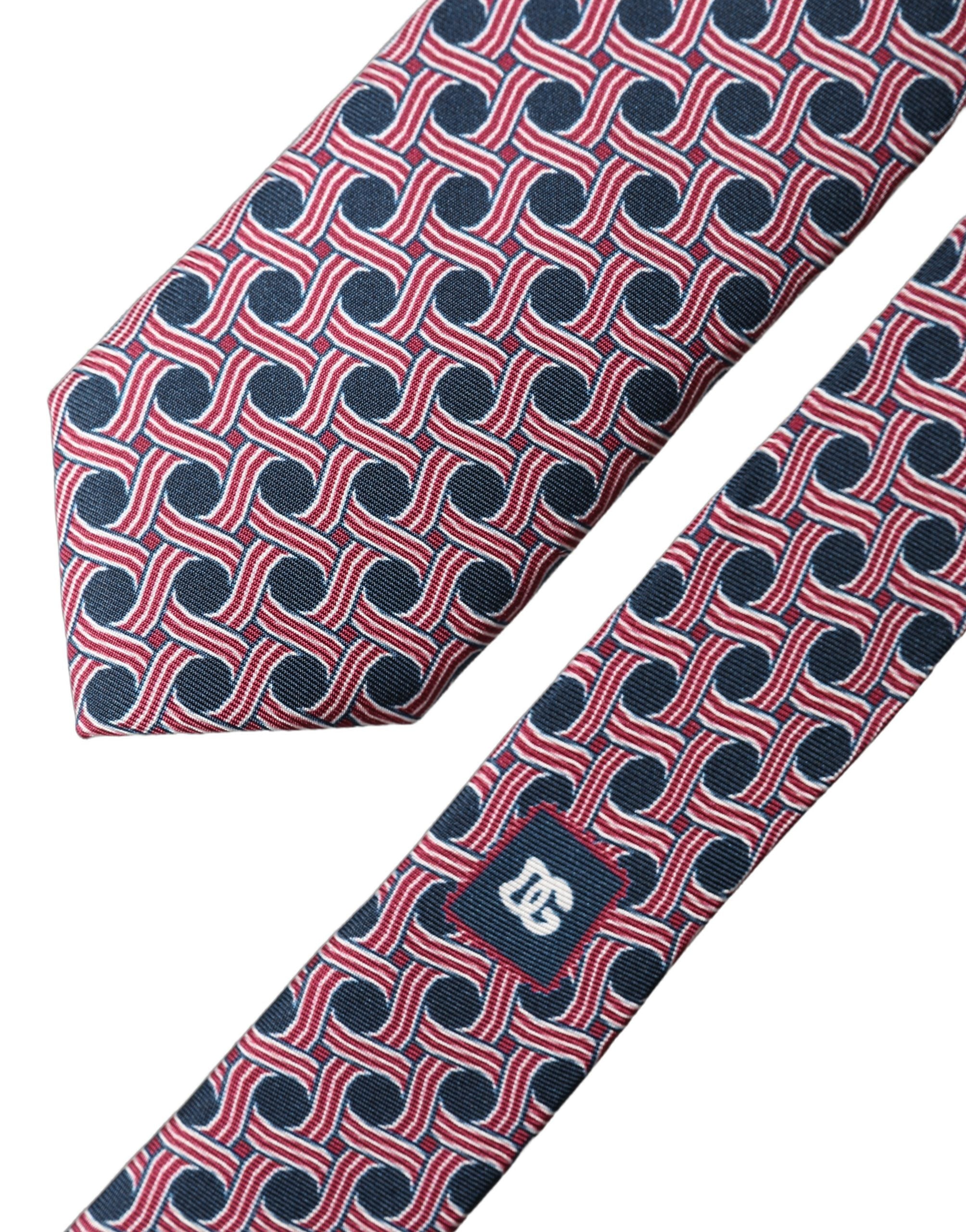 Dolce & Gabbana Multicolor Patterned Silk Adjustable Men Tied Necktie Tie
