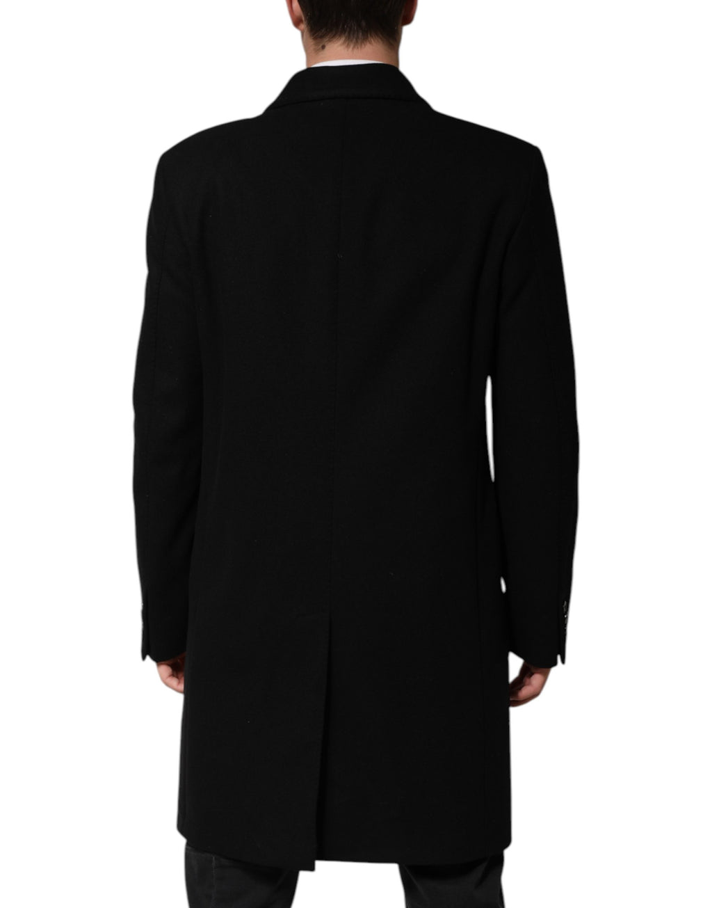 Veste noire Dolce & Gabbana avec patch héraldique, à un seul bouton, style élégant et sophistiqué.