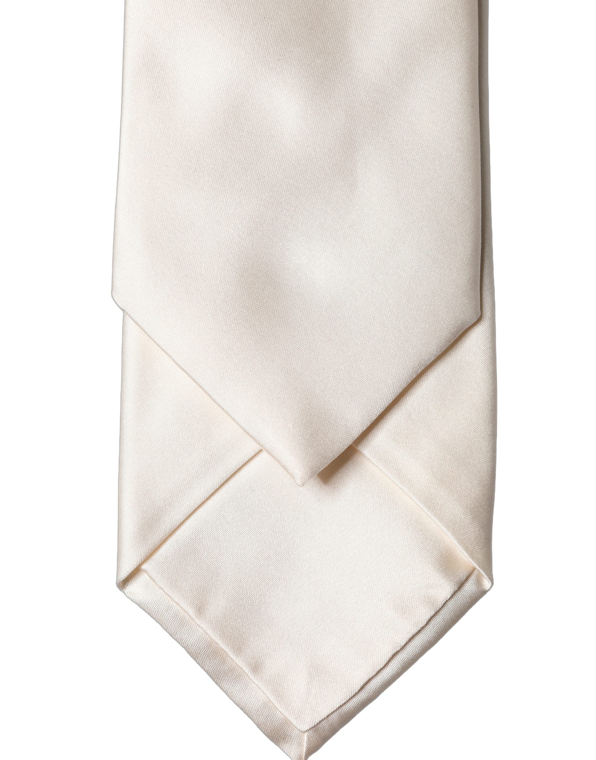 Dolce & Gabbana Off White Satin Silk Adjustable Women Tied Necktie Tie