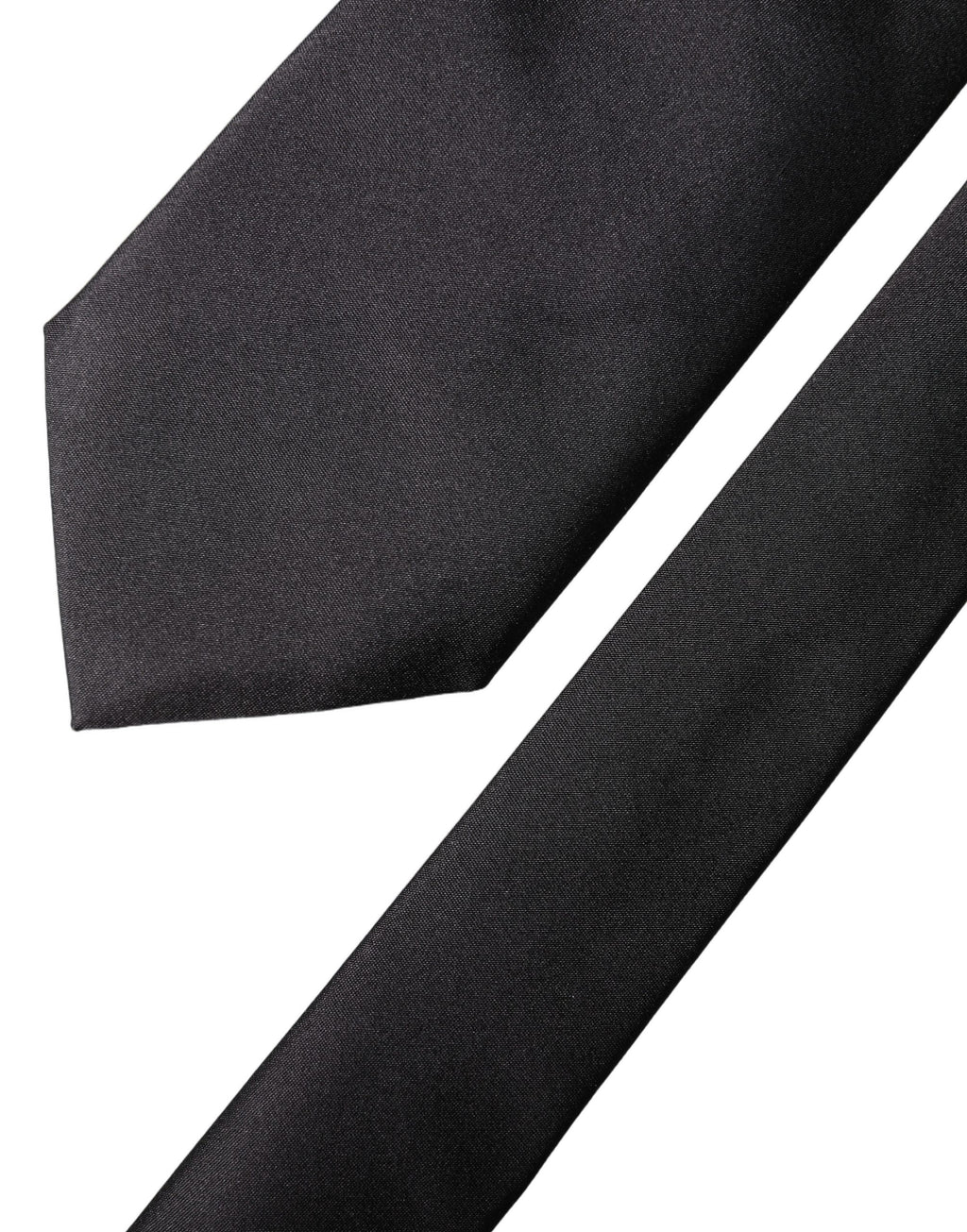 Dolce & Gabbana Black Satin 100% Silk Adjustable Women Tied Necktie Tie