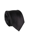 Dolce & Gabbana Black Solid Silk Satin Wide Adjustable Men Necktie Tie