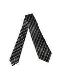Dolce & Gabbana Dark Gray White Stripes Silk Adjustable Women Necktie Tie