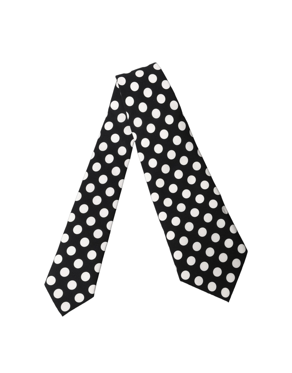 Dolce & Gabbana Dark Gray White Polka Dot Silk Adjustable Women Necktie Tie