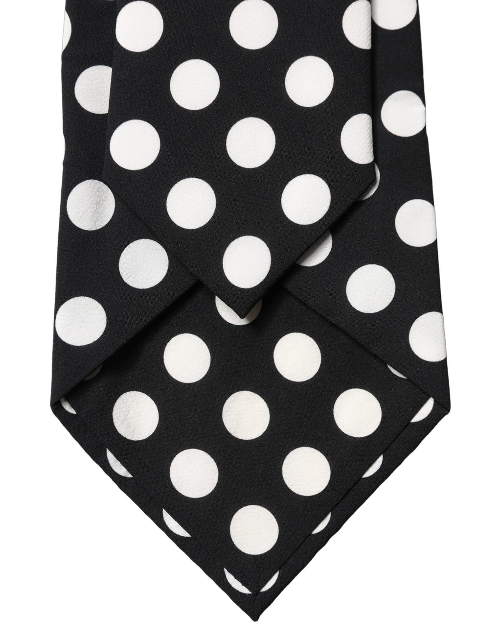 Dolce & Gabbana Dark Gray White Polka Dot Silk Adjustable Women Necktie Tie