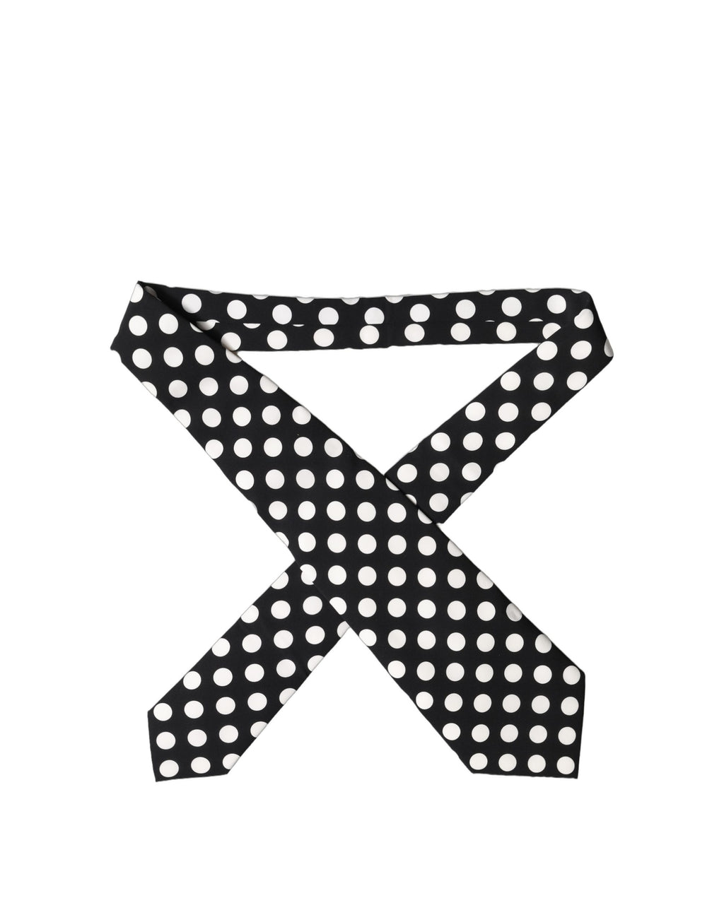 Dolce & Gabbana Dark Gray White Polka Dot Silk Adjustable Women Necktie Tie