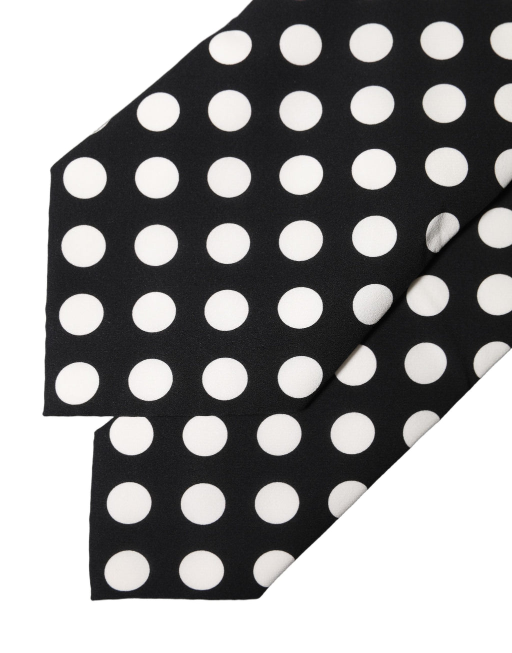 Dolce & Gabbana Dark Gray White Polka Dot Silk Adjustable Women Necktie Tie